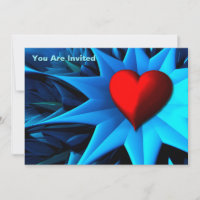 Fleur de cœur bleu fractale