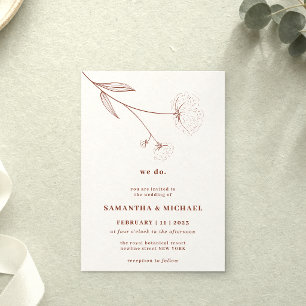Invitation Fleur de coton Terracotta Botanique Indépendante n