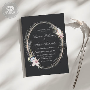 Invitation Fleur de couronnes blanches roses blanches personn
