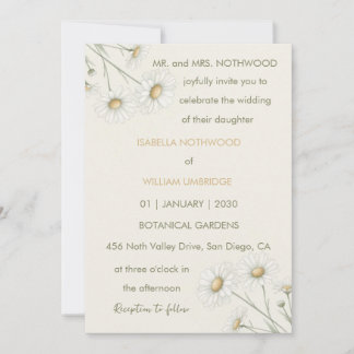 Invitation Fleur de Daisy Printemps Eté Retro Boho
