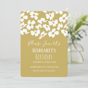 Invitation Fleur de Dogwood Jaune Pétales Fille Fête d'annive