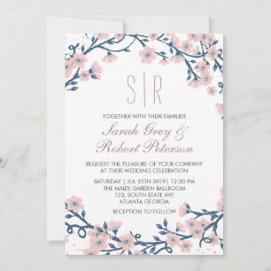 Invitation Fleur de fleurs de cerisier rose