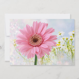 Invitation Fleur de Gerbera rose pour toutes occas