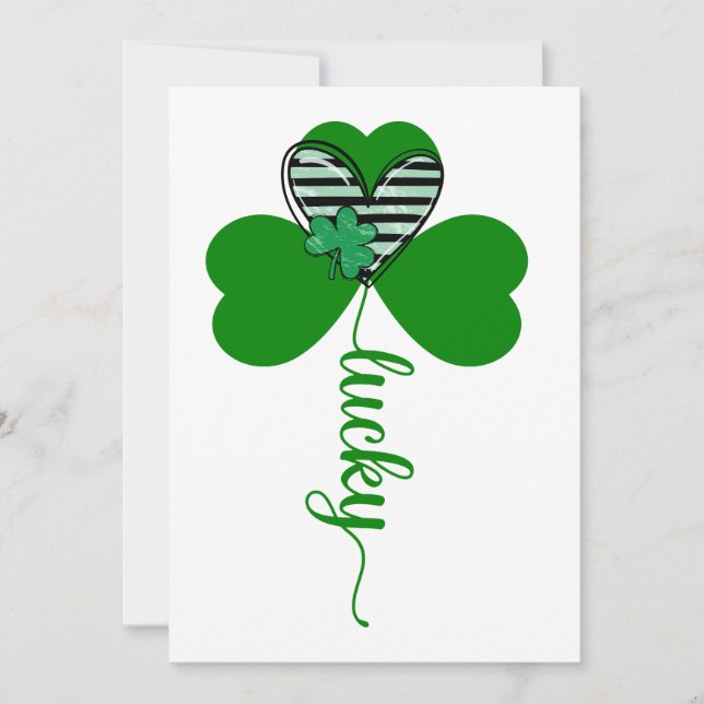 Invitation Fleur de la Saint Patrick irlandaise chanceuse (Devant)