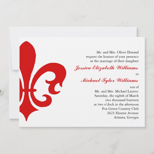 Invitation Fleur de Lis (Devant)