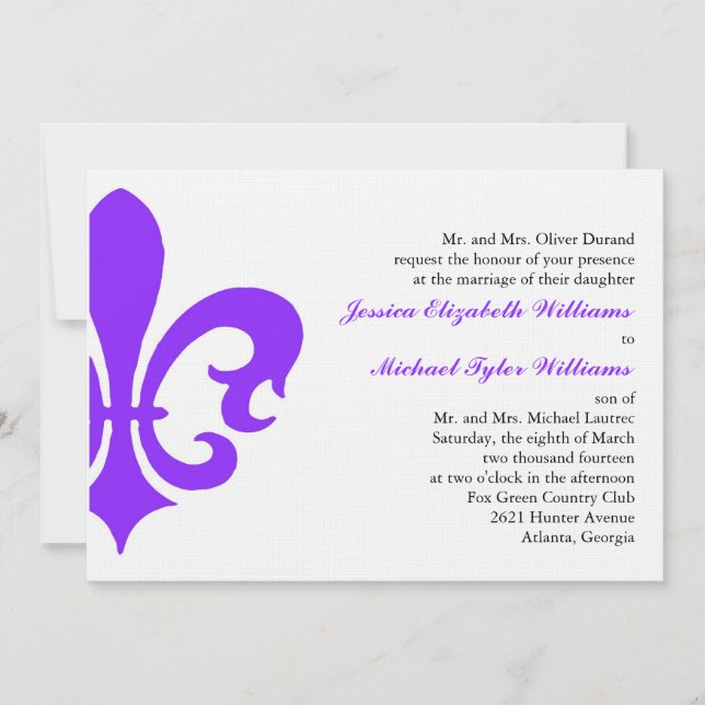 Invitation Fleur de Lis (Devant)