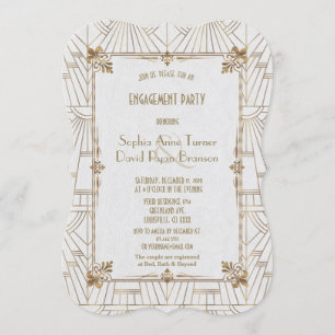Invitation Fleur de Lis Art Déco Royal