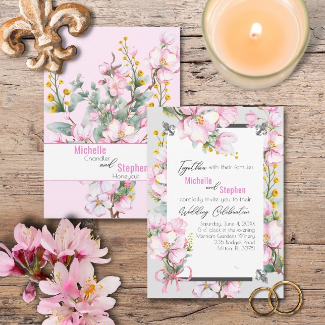 Invitation Fleur de lis / Cherry Blossom Wedding Invite (Créateur téléchargé)