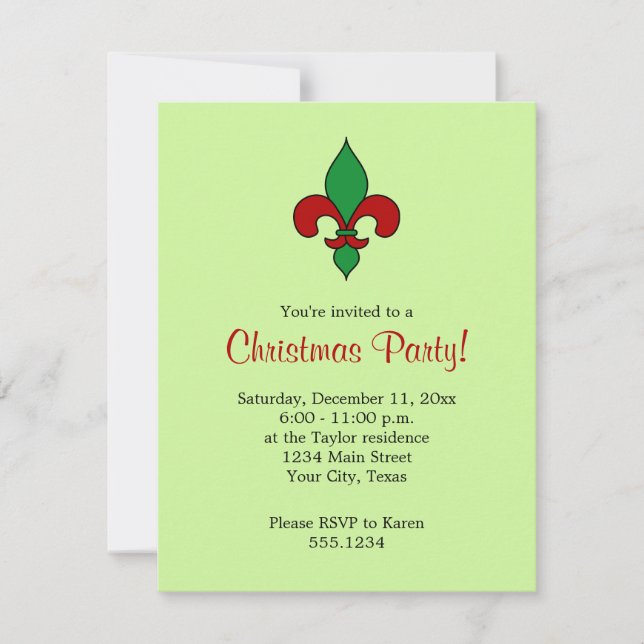 Invitation Fleur de Lis Christmas (Devant)