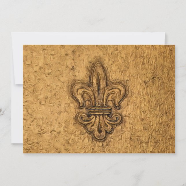 Invitation Fleur de Lis français de la Nouvelle-Orléans (Devant)