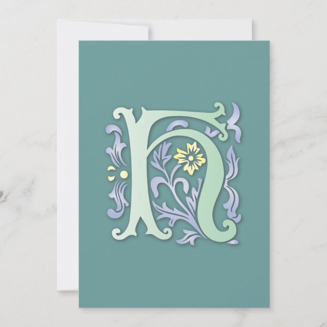 Invitation Fleur de lis H Monogramme (Devant)