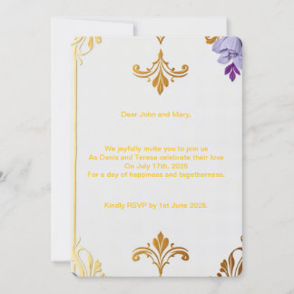 Invitation Fleur-de-Lis Or Élégant