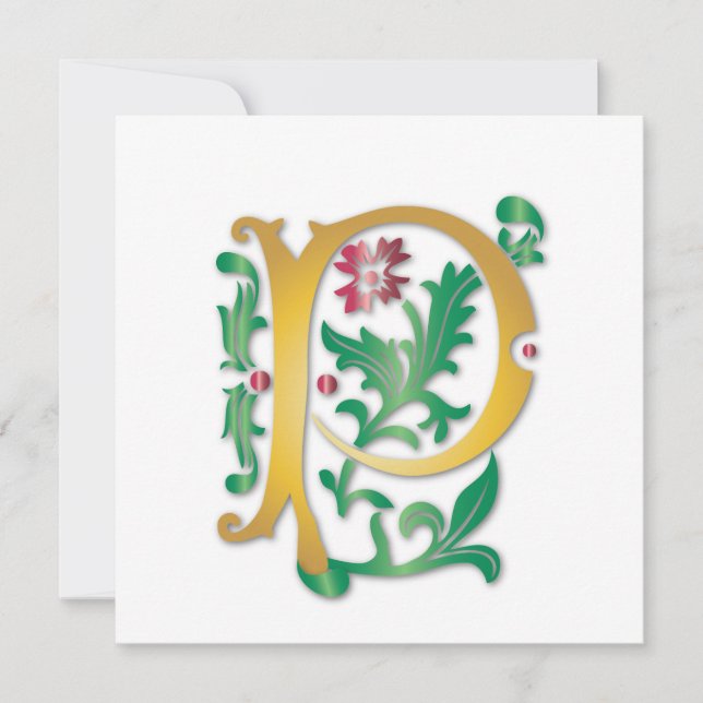 Invitation Fleur de lis P Monogramme (Devant)