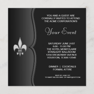 Invitation Fleur De Lis Soirée Tenue de Soirée Entreprise