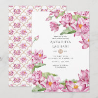 Fleur de lotus aquarelle Fête prénuptiale indienne