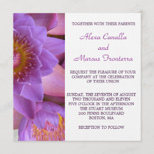Invitation Fleur de lotus violet vibre