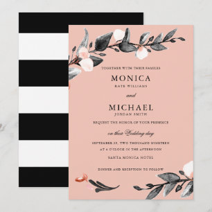 Invitation Fleur de lune   mariage botanique moderne