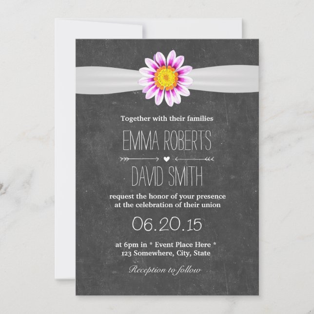 Invitation Fleur de marbre rustique de marbre de marbre (Devant)