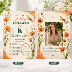Invitation Fleur de naissance de novembre Chrysanthème Annive