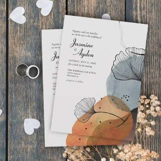 Invitation Fleur de nature abstraite