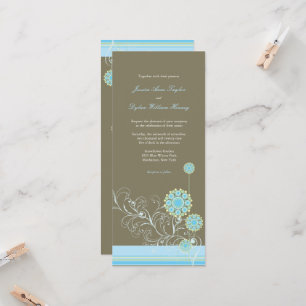 Invitation Fleur de neige bleue Whimsical Flûtes d'hiver Mari
