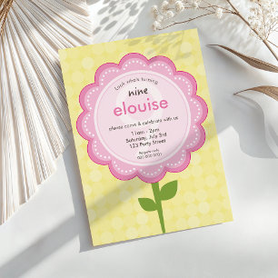 Invitation FLEUR DE PÂQUERETTE moderne vintage jolie annivers
