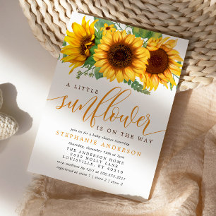 Invitation Fleur de petit tournesol en route Baby Shower