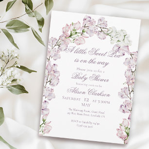 Invitation Fleur de pois de senteur arche Baby brunch élégant