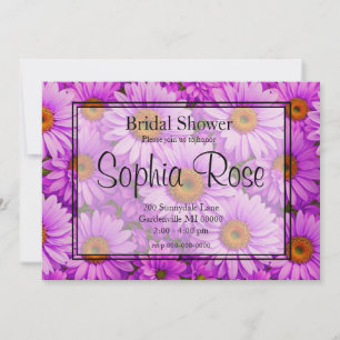 Invitation Fleur de soleil à fleurs de magenta violet marguer