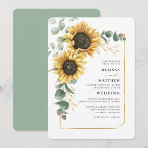 Invitation Fleur de Soleil Florale Verdure Mariage élégant