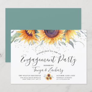 Invitation Fleur de soleil printanière   Partie d'engagement