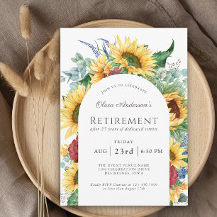 Invitation Fleur de soleil rustique Arch Frame de retraite