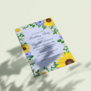 Invitation Fleur de soleil rustique Daisy Floral Anniversaire