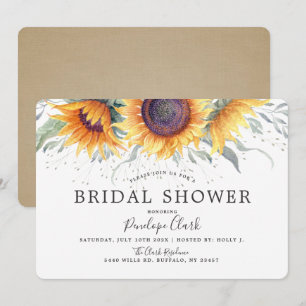 Invitation Fleur de soleil rustique Fête des mariées floral