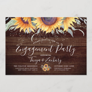Invitation Fleur de soleil rustique   Partie d'engagement