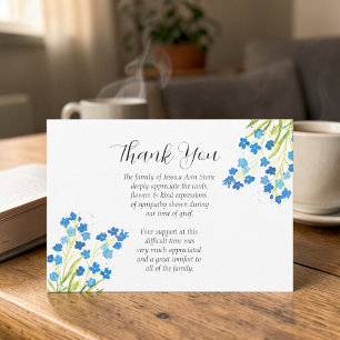 Invitation Fleur de sympathie Forget Me Not Remerciement funé