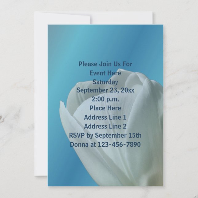 Invitation Fleur de tulipe blanche (Devant)