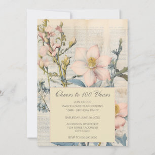 Invitation Fleur de Vintaqe Botanique 100e Anniversaire