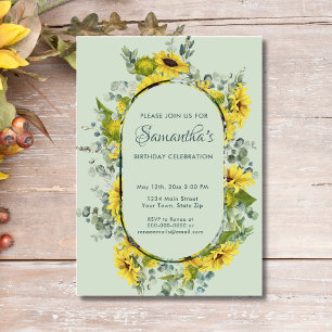 Invitation Fleur d'eau de tournesol fête d'anniversaire