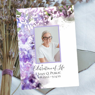 Invitation Fleur d'eau violette Lilac Célébration de la vie