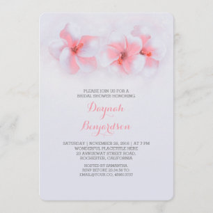 Invitation fleur d'hibiscus de corail de la douche de plage