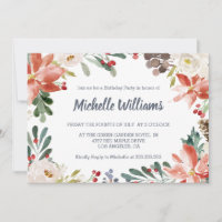 Fleur d'hiver Frame Berries feuilles anniversaire 