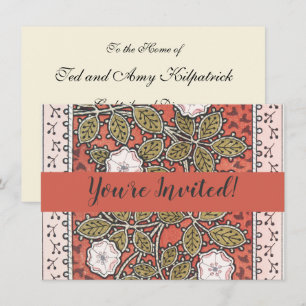 Invitation Fleur d'illustration Rose sauvage Vintage