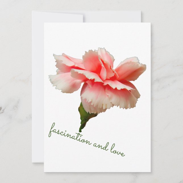 Invitation Fleur d'oeillet. Fascination et amour. (Devant)