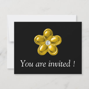 INVITATION FLEUR D'OR AVEC DIAMONDE