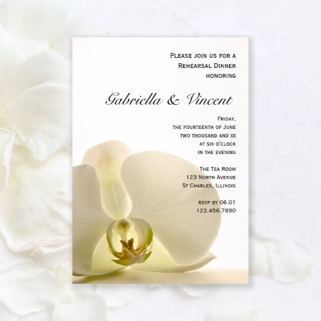 Invitation Fleur d'orchidée lors du dîner de répétition Maria (Créateur téléchargé)