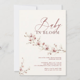 Invitation Fleur d'orchidée rose élégante pour Baby Shower