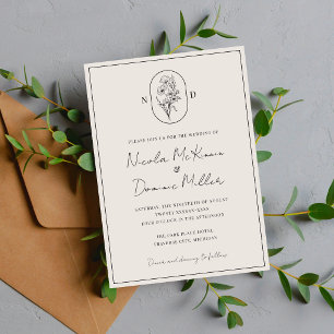 Invitation Fleur du Mois Août Mariage entièrement personn