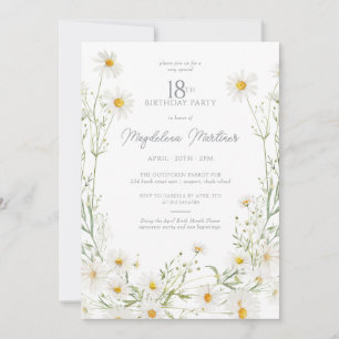 Invitation Fleur du mois de naissance d'avril pour 18 ans Mar