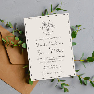 Invitation Fleur du Mois Septembre Mariage entièrement pe